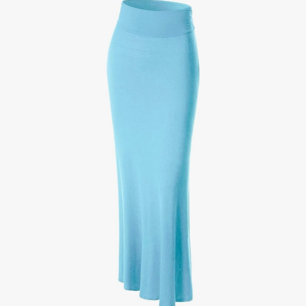 Women's Solid Basic Lightweight Floor Length Flare Long Maxi Lounge Skirt -light - Picture 2 of 6